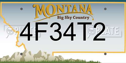 4F34T2 Montana License Plate