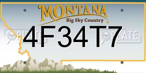 4F34T7 Montana License Plate