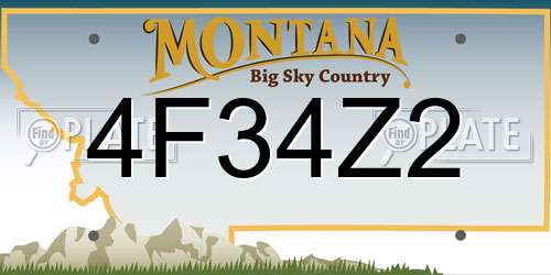 4F34Z2 Montana License Plate