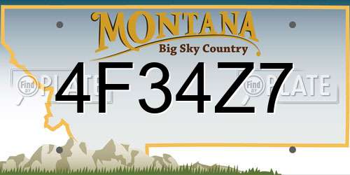 4F34Z7 Montana License Plate