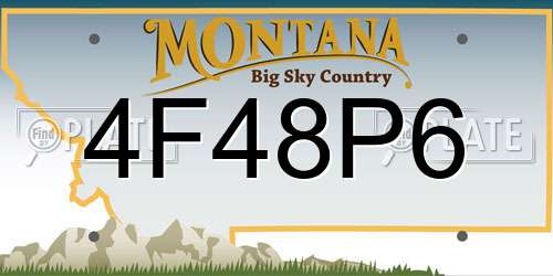 4F48P6 Montana License Plate