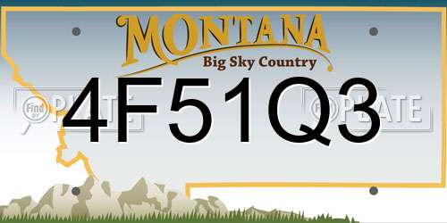 4F51Q3 Montana License Plate