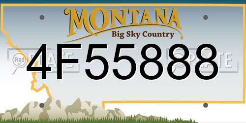 4F55888 Montana License Plate