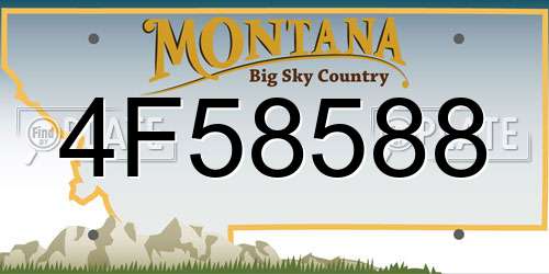 4F58588 Montana License Plate