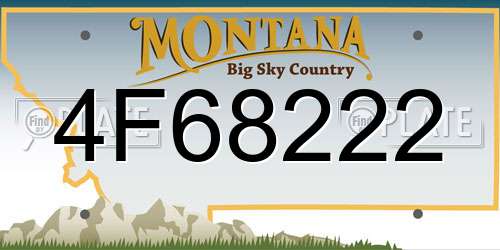 4F68222 Montana License Plate