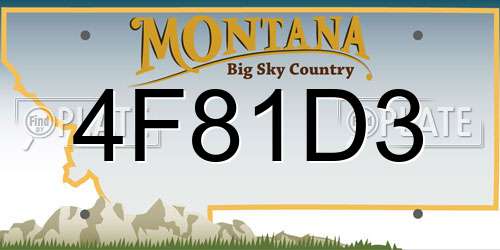 4F81D3 Montana License Plate