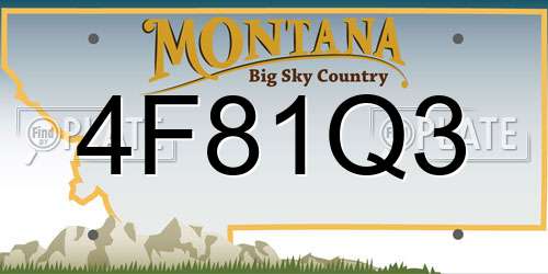 4F81Q3 Montana License Plate