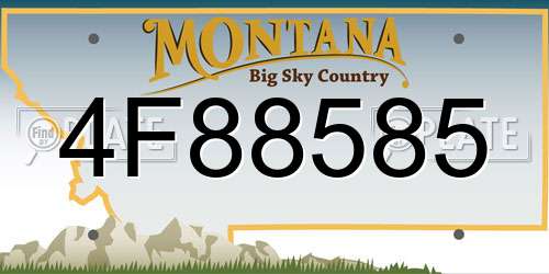 4F88585 Montana License Plate