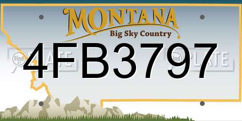 4FB3797 Montana License Plate