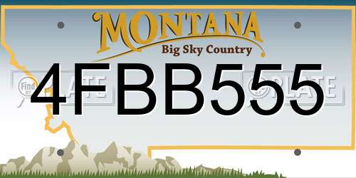 4FBB555 Montana License Plate