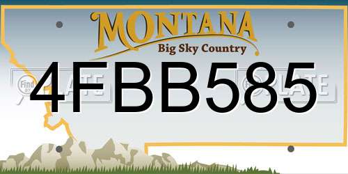 4FBB585 Montana License Plate