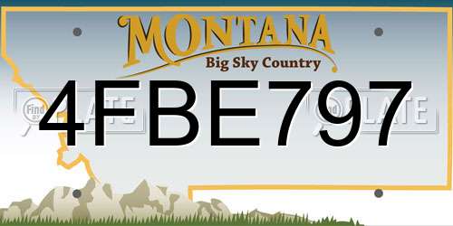 4FBE797 Montana License Plate