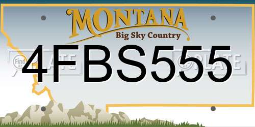 4FBS555 Montana License Plate