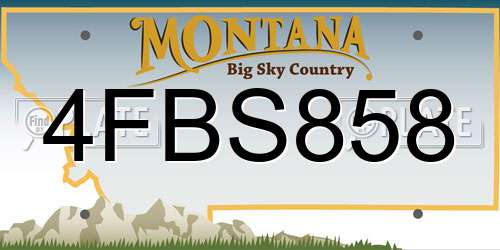 4FBS858 Montana License Plate