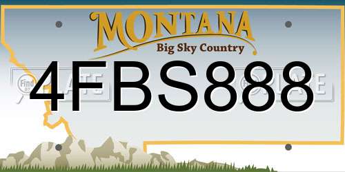 4FBS888 Montana License Plate