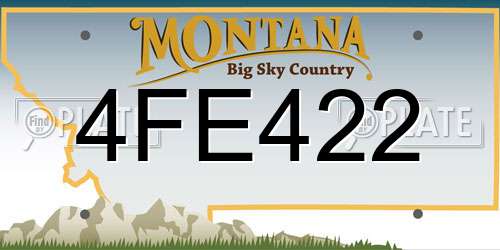 4FE422 Montana License Plate