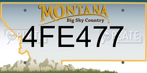4FE477 Montana License Plate