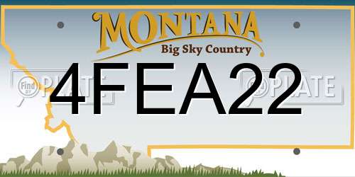 4FEA22 Montana License Plate