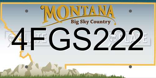 4FGS222 Montana License Plate