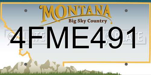 4FME491 Montana License Plate