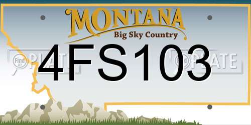 4FS103 Montana License Plate