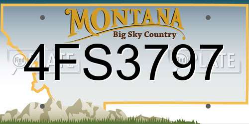 4FS3797 Montana License Plate