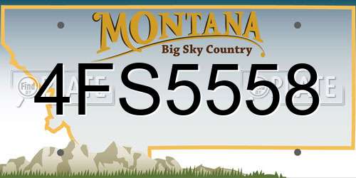 4FS5558 Montana License Plate