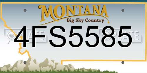 4FS5585 Montana License Plate
