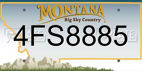 4FS8885 Montana License Plate