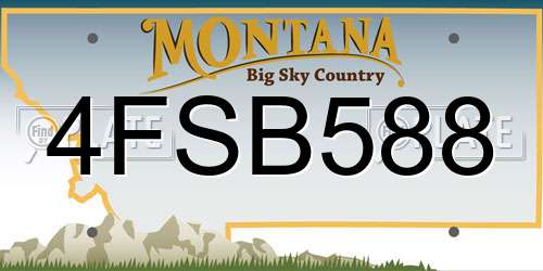 4FSB588 Montana License Plate