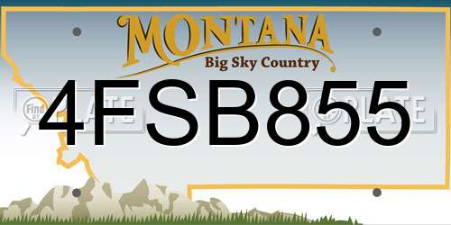 4FSB855 Montana License Plate