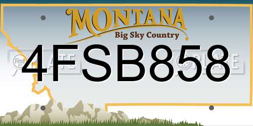4FSB858 Montana License Plate