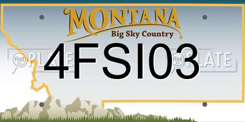 4FSI03 Montana License Plate