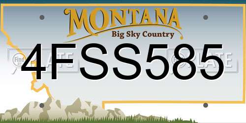 4FSS585 Montana License Plate