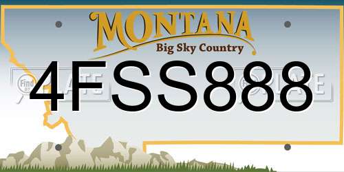 4FSS888 Montana License Plate