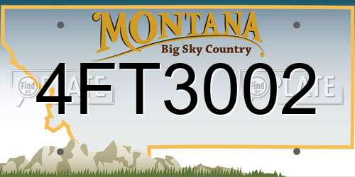 4FT3002 Montana License Plate