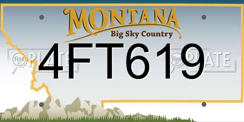 4FT619 Montana License Plate