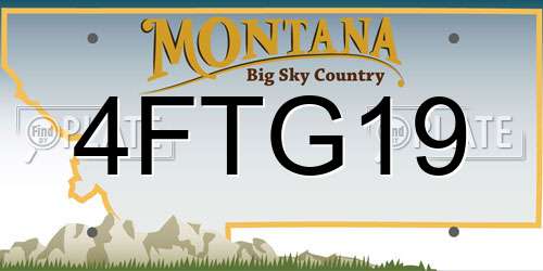4FTG19 Montana License Plate