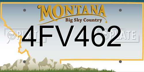 4FV462 Montana License Plate