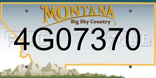 4G07370 Montana License Plate