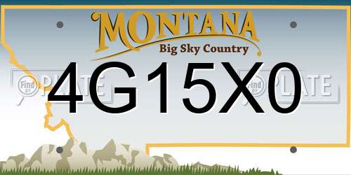 4G15X0 Montana License Plate