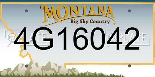 4G16042 Montana License Plate