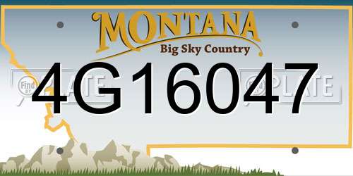 4G16047 Montana License Plate