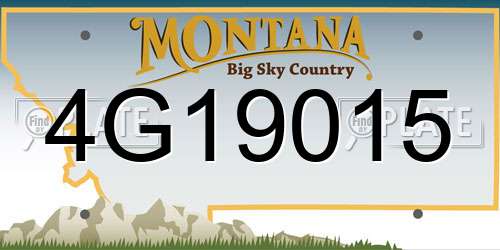 4G19015 Montana License Plate