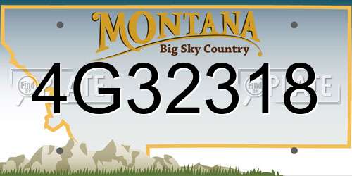 4G32318 Montana License Plate
