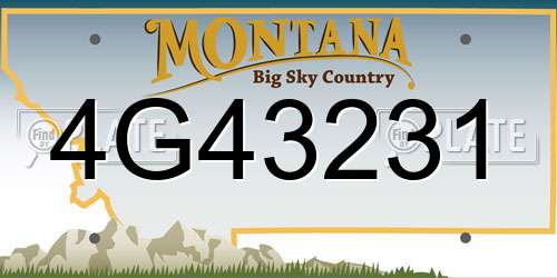 4G43231 Montana License Plate