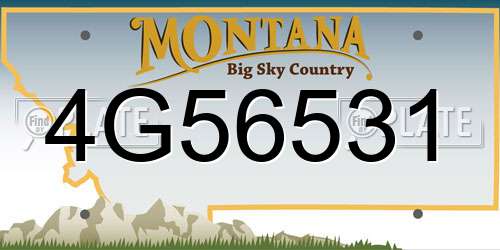 4G56531 Montana License Plate