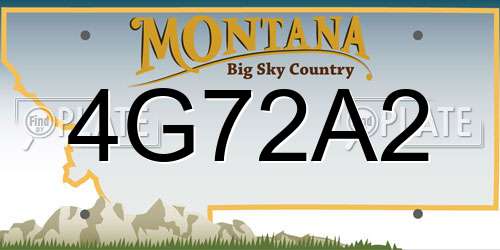 4G72A2 Montana License Plate