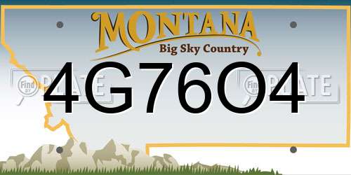 4G76O4 Montana License Plate