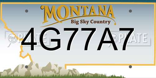 4G77A7 Montana License Plate